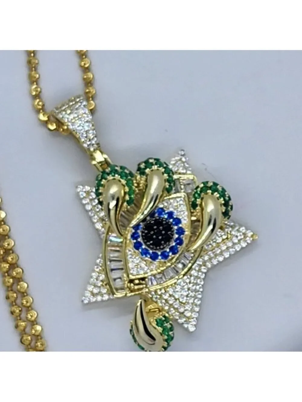 Brand Sterling Silver 925 Star Evil Eye Claw Necklace